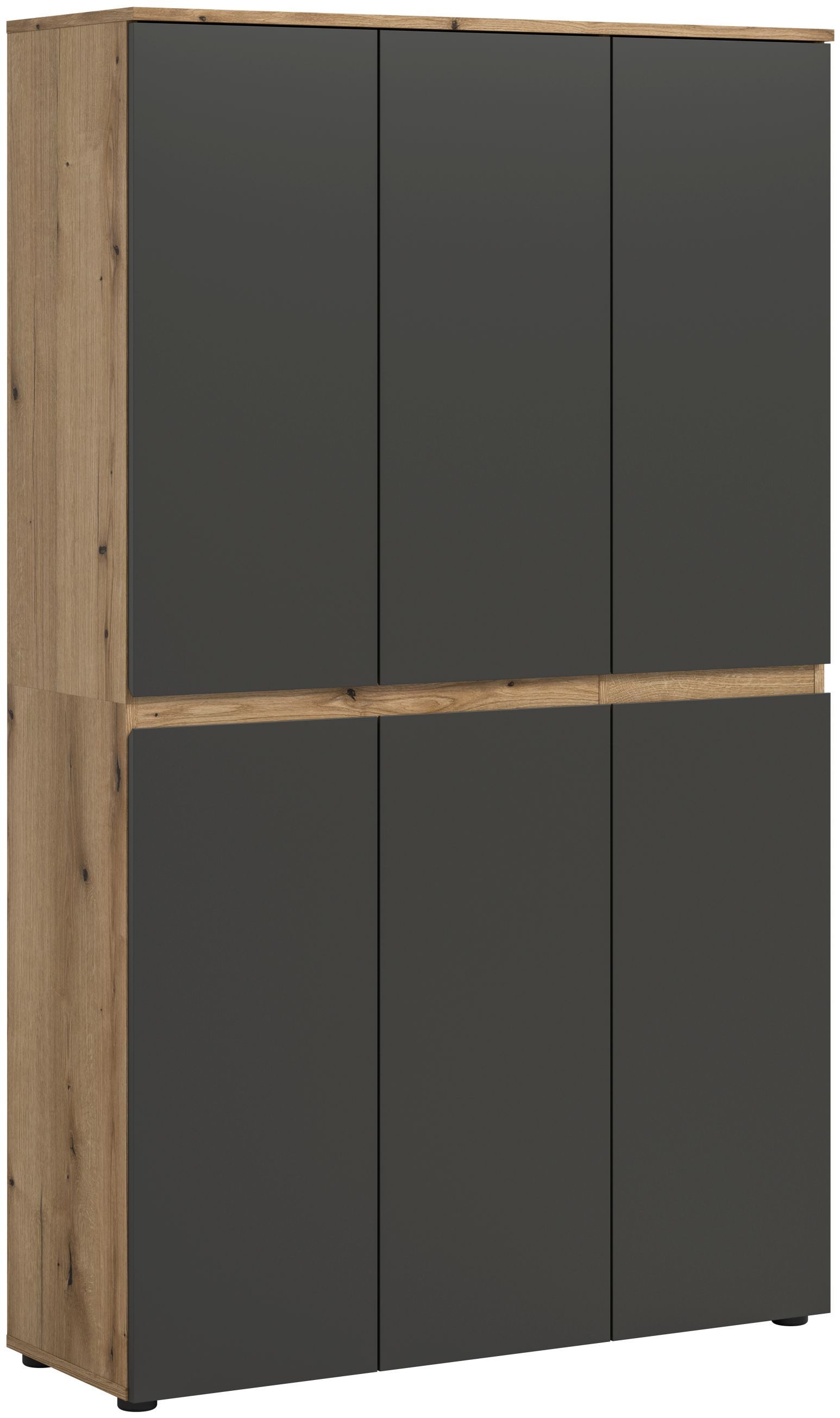 xonox.home Mehrzweckschrank in anthrazit/Evoke Oak Nachbildung B/H/T ca.: 105 x 175 x 37 cm