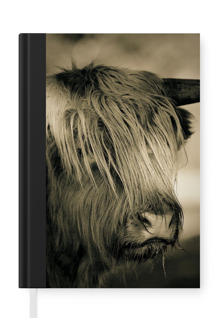 MuchoWow Notizbuch Schottischer Highlander - Tiere - Haare, Journal, Merkzettel, Tagebuch, Notizheft, A5, 98 Seiten, Haushaltsbuch
