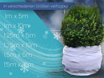 BioHelfer Wintervlies AMF Life Wintervlies, 120g/m², Frostschutz für Pflanzen, (1,3mx10m, weiß 120g/m), extra dickes, robustes, Wintervlies, 120g/m²