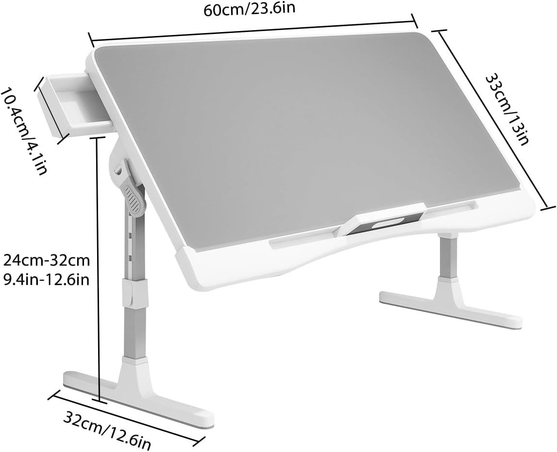 Youyijia Computertisch Laptoptisch Höhenverstellbar, Winkelverstellbar Betttisch