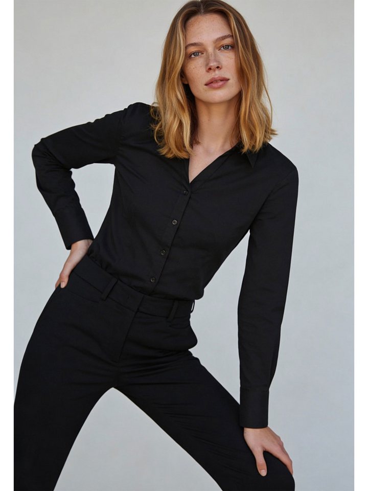 MORE&MORE Langarmbluse klassische Business-Stretchbluse