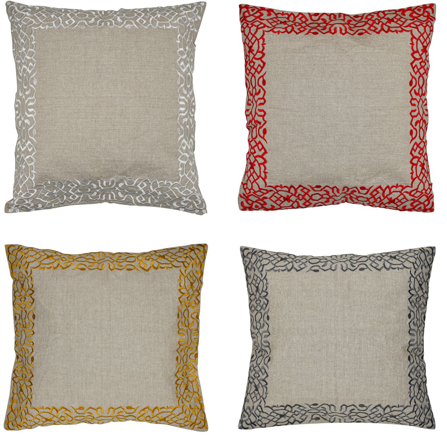 Marrakesch Orient & Mediterran Interior Zierkissen 4er Set Подушкиbezug Handgefertigt Frisia Bunt 40x40cm, Boho Deko