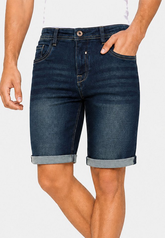 SUBLEVEL Jeansshorts Bequemer Schnitt Umschlag Klassischer für Herren (1-tlg) Baumwolle Normal Fit Einfarbig atmungsaktiv Reißverschluss