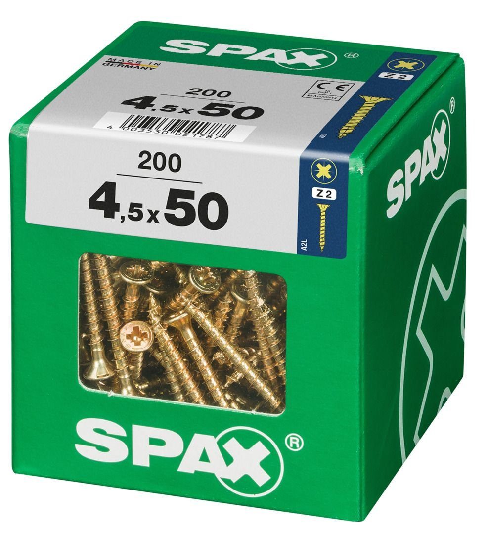 SPAX Holzbauschraube Spax mm 2 - 4.5 PZ Universalschrauben 50 200 x