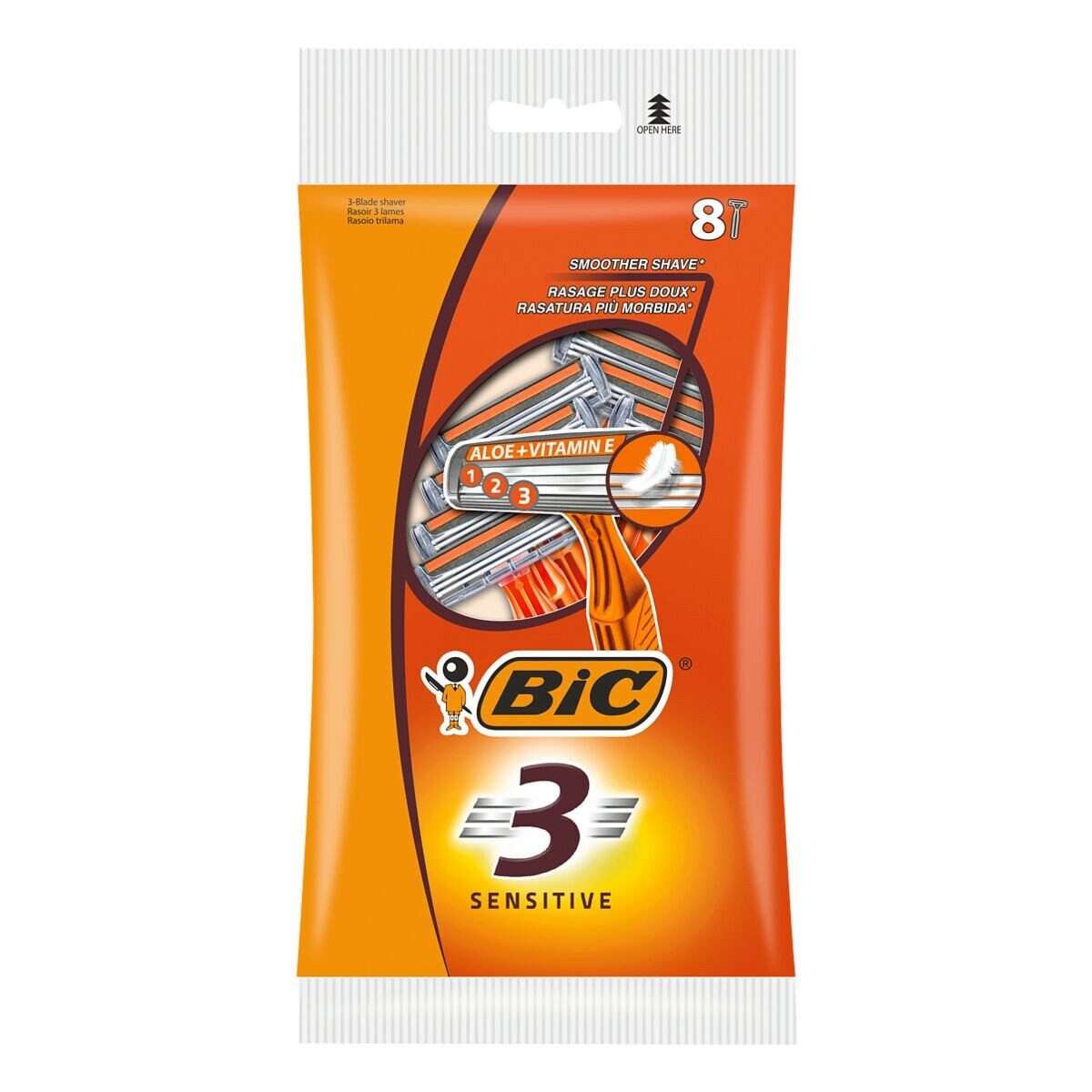BIC Einwegrasierer 3 Sensitive, 8-tlg.
