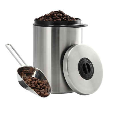 Xavax Kaffeedose Edelstahldose für 1 kg Kaffeebohnen, mit Schaufel, Edelstahl, (Set, 2-tlg)