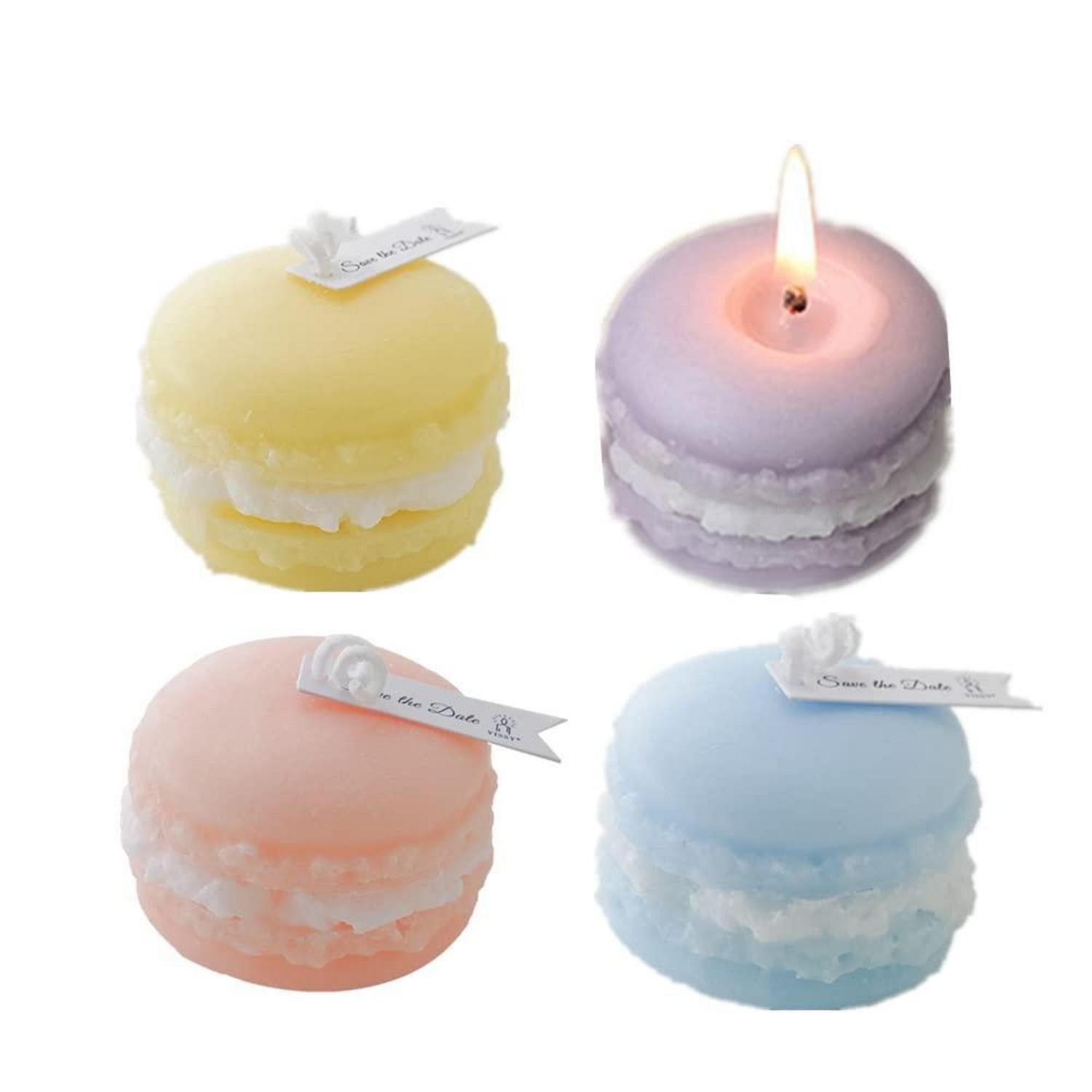 LuxusKollektion Duftkerze Duftkerzen Macaron Set 4er Duftwachs Soja