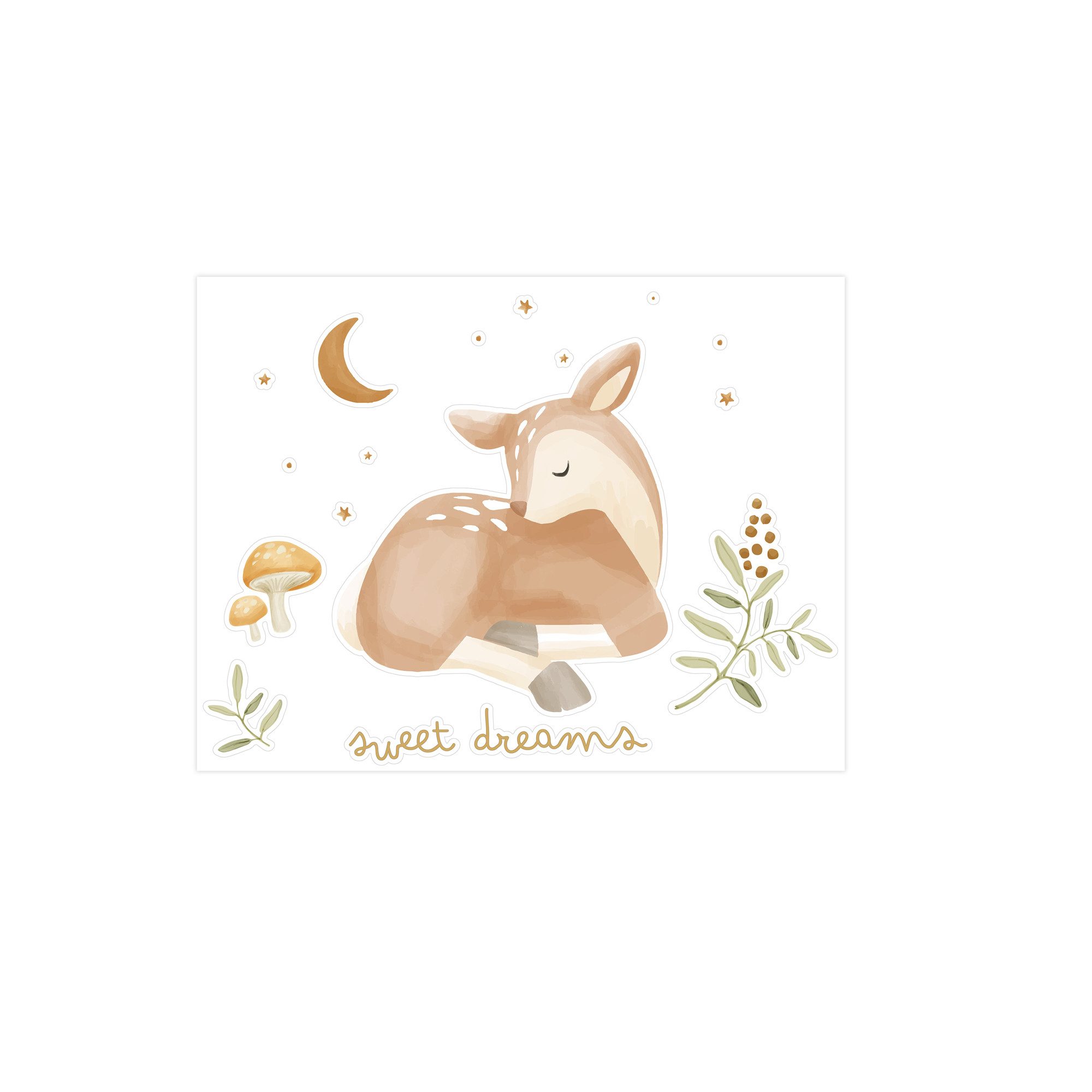 LITTLE DUTCH Wandtattoo Wandsticker Set Fairy Garden Sweet Dreams (40x30cm) (1 St)