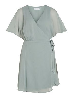 Vila Shirtkleid Elegantes Wickelkleid mit Gürtel Kurzes Wrap Dress Kleid VIRILLA (kurz) 7239 in Grün