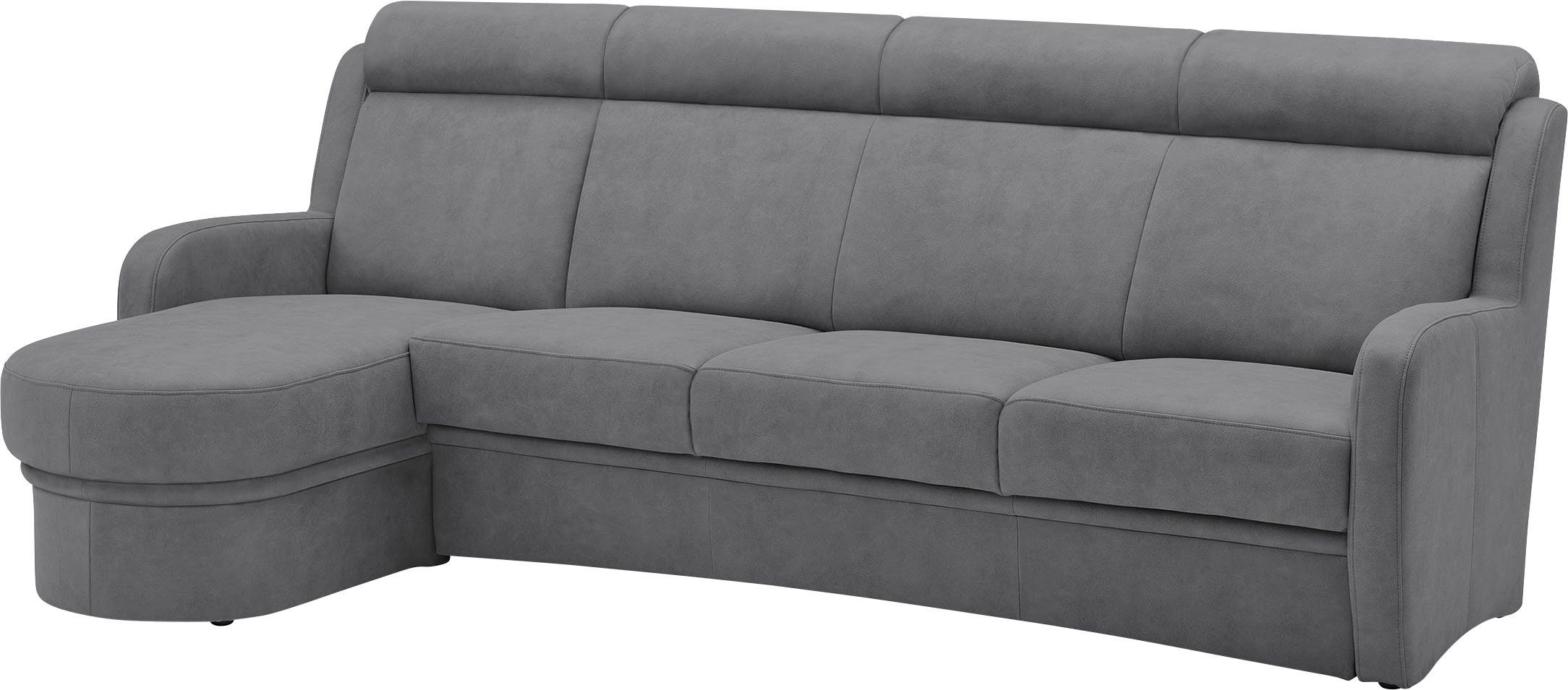 VILLA BECK Ecksofa Varese, 2 Teile, Kopfteilverstellung, wahlweise mit Sitzvorzug, in Sitzhöhe 46 cm | Ecksofas