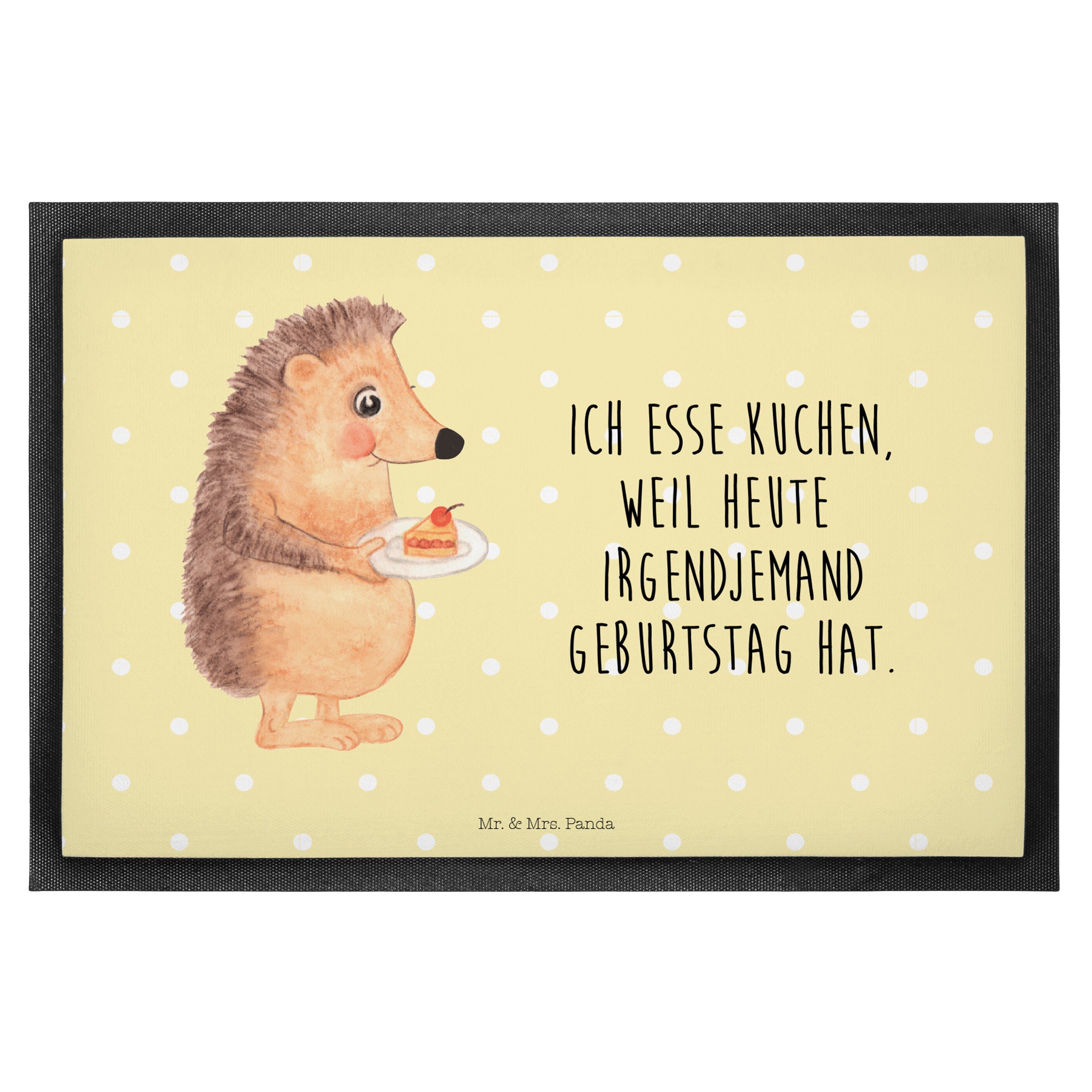 Fußmatte »Igel mit Kuchenstück Gelb Pastell Tiere, süße Tiermotive