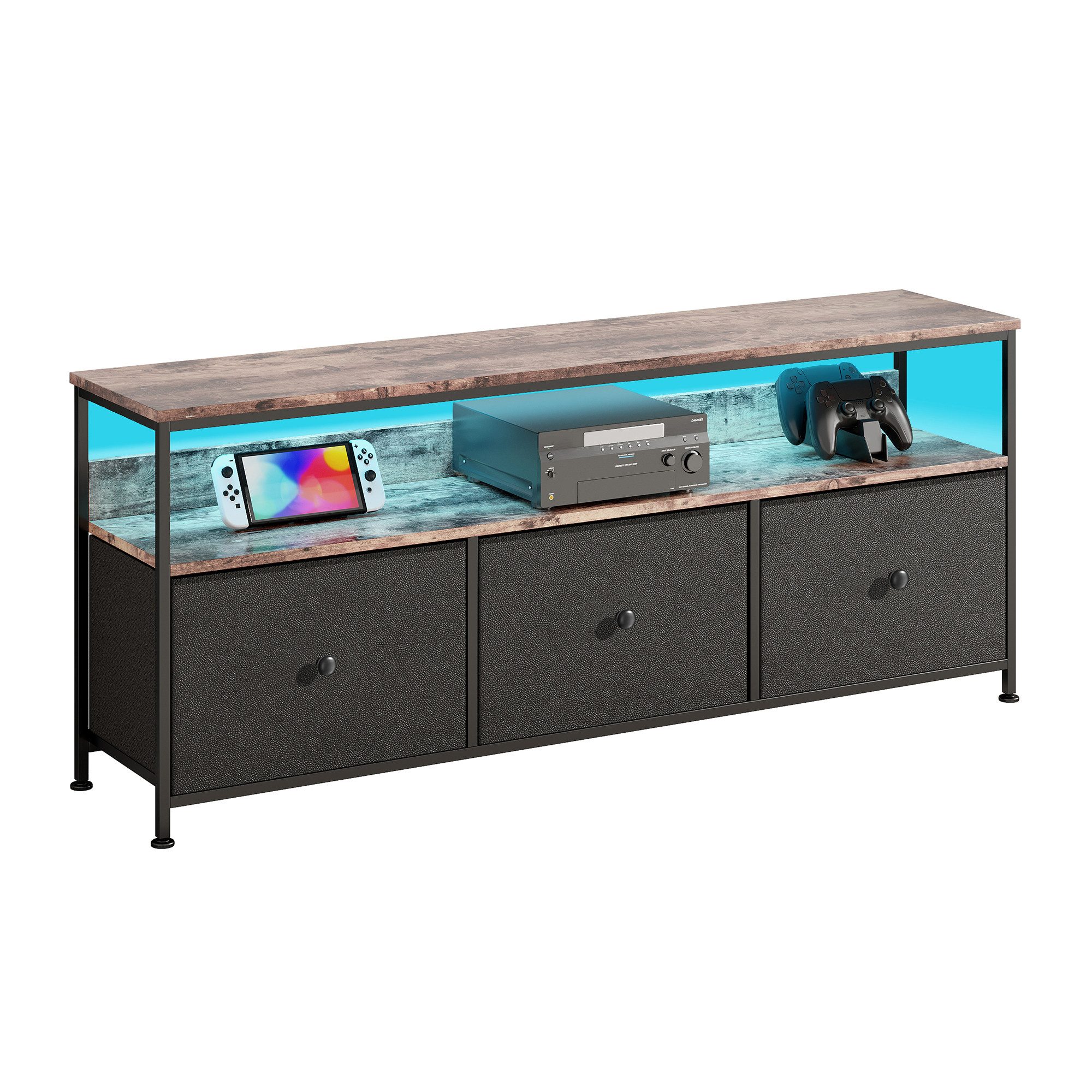 FUROKOY Lowboard TV-Schrank mit LED-Beleuchtung (Fernsehschrank günstig online kaufen