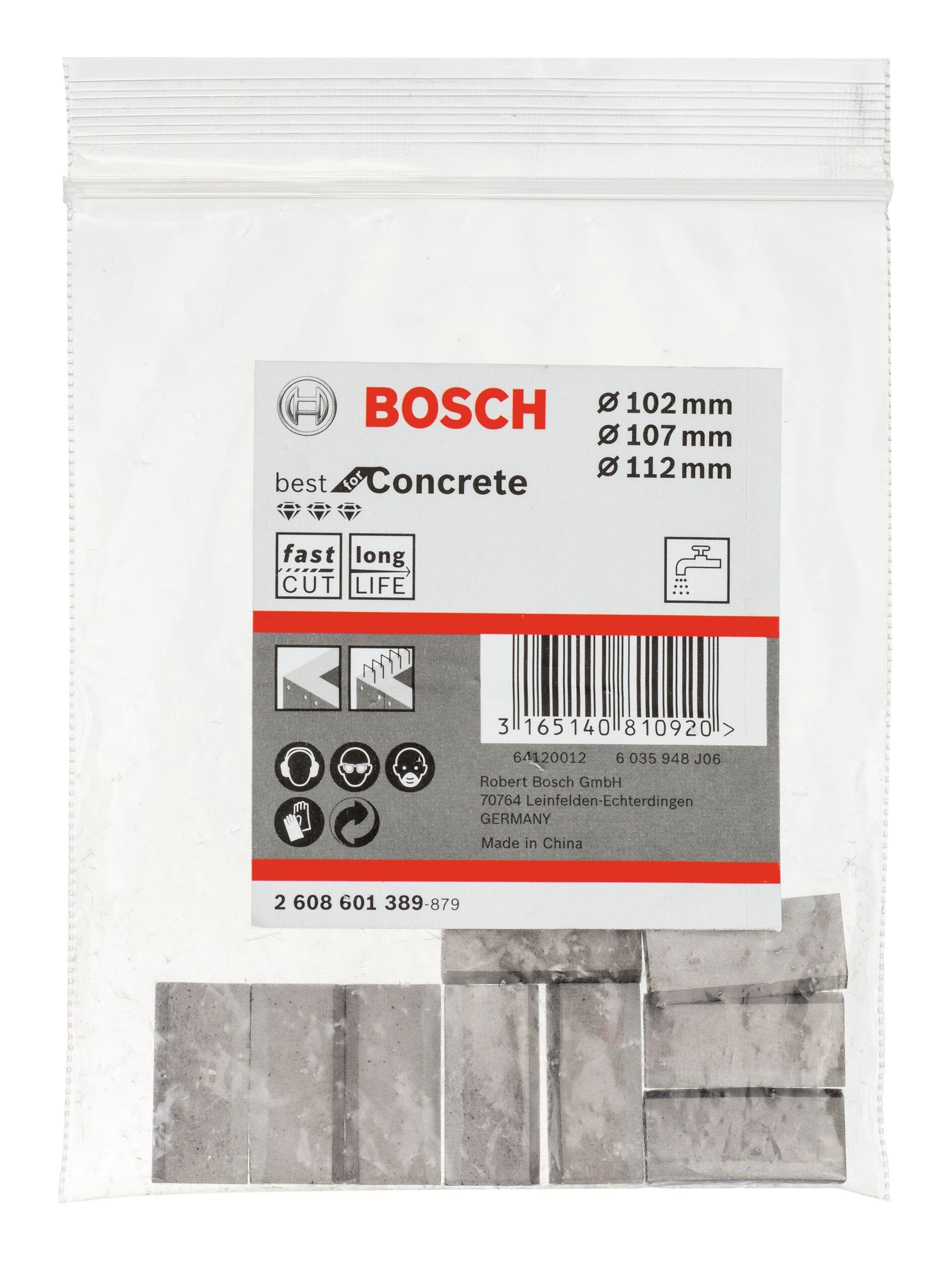 UNC Best Diamantbohrkronen BOSCH Bohrkrone, 1 9 f. 1/4" Segmente for Concrete
