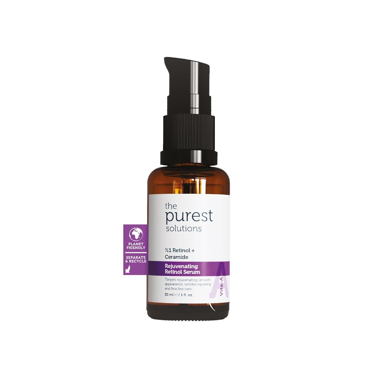 The Purest Solutions Gesichtsserum Vit-A verjüngendes Retinol Serum 1% Retinol+Ceramide Hautfeuchtigkeit