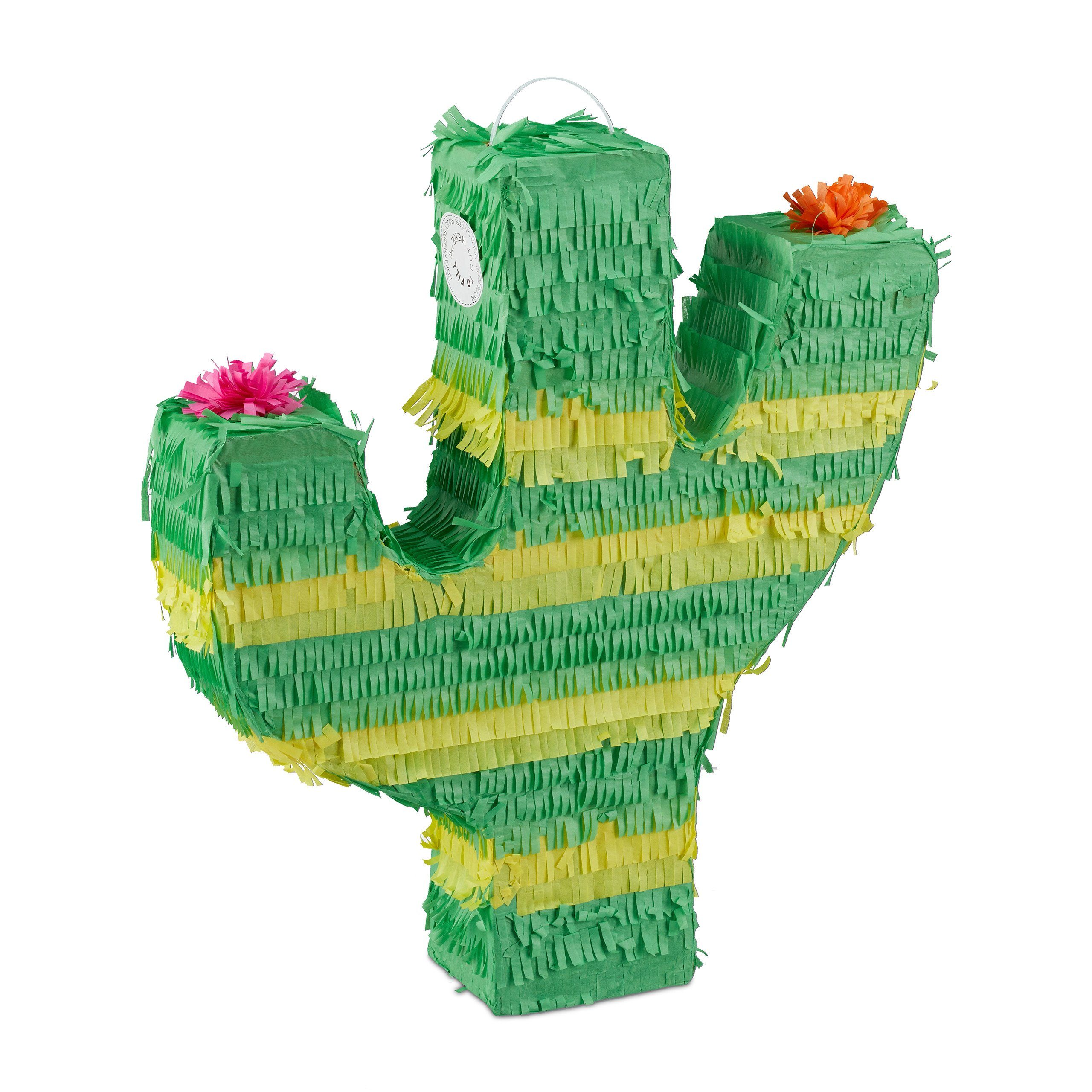 relaxdays Papierdekoration 2 x Pinata Kaktus