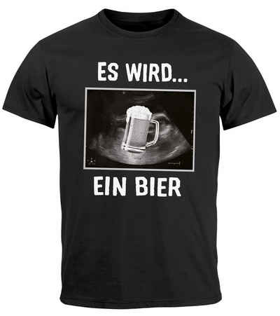 MoonWorks Print-Shirt Herren T-Shirt Männer Bier Alkohol Spruch Partyshirt Fasching Karneval mit Print