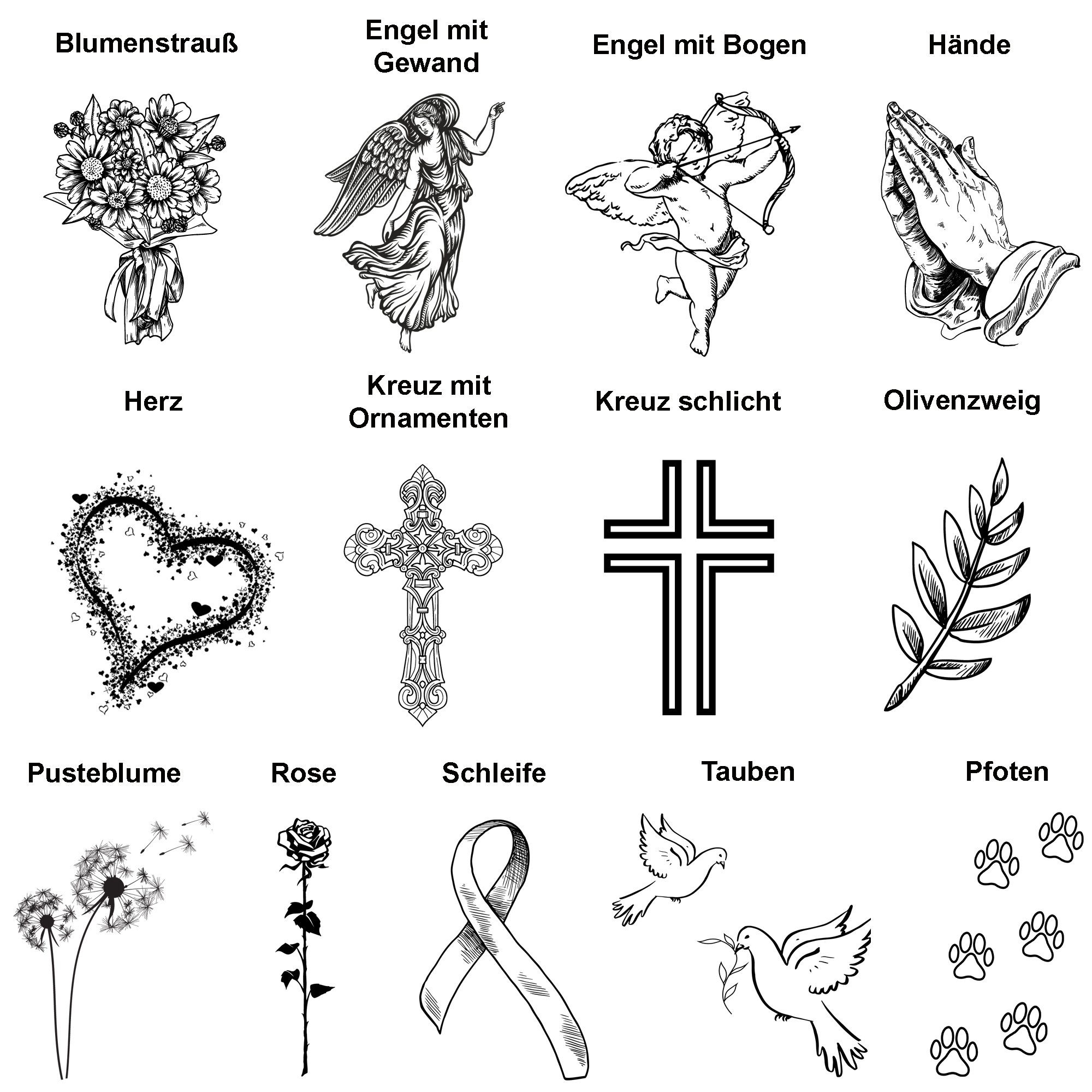 Lasernauten Grabkerze Bio Urne weiß mit Wunschmotiv für Beerdigung Asche Beisetzung