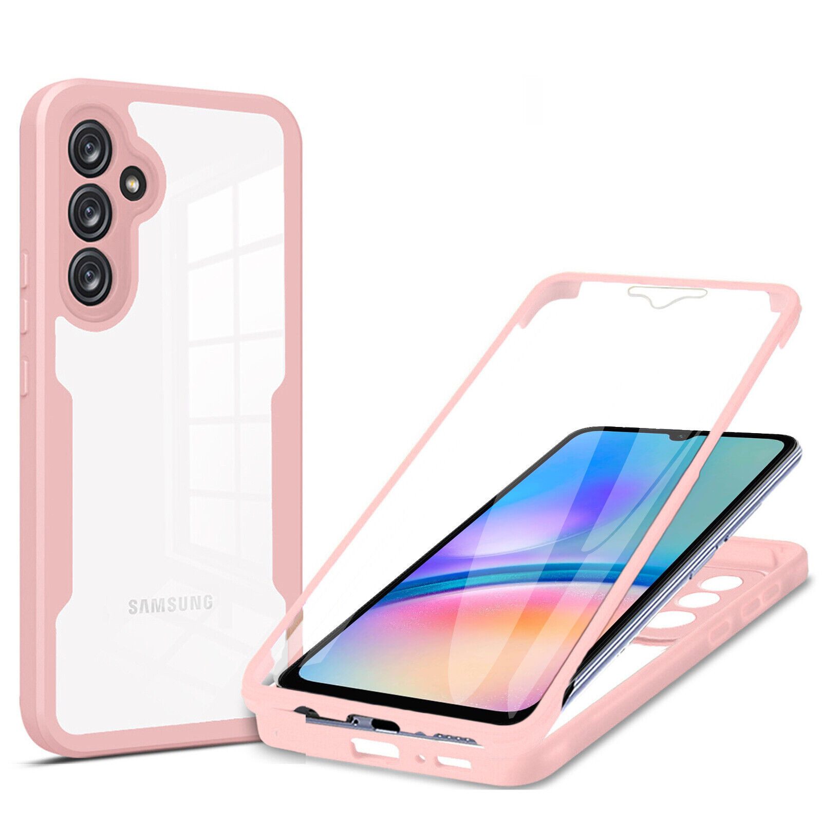 betterfon Handyhülle für Samsung Galaxy A05s 2-teiliges 360° TPU Schutzcase, 2-teiliges 360 Grad Case mit Rundumschutz und Displayschutz