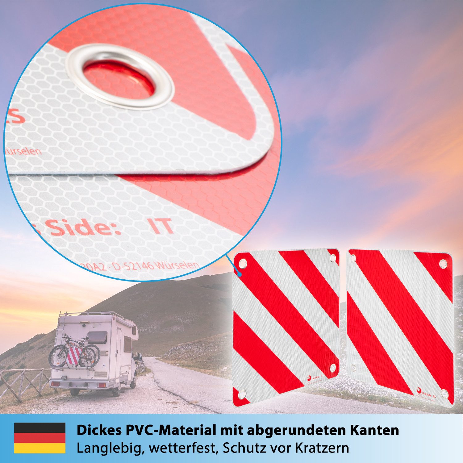 valonic Warnschild valonic Premium Warntafel - 2in1 für IT, ES und PRT - Robustes PVC – Bild 5 von 5