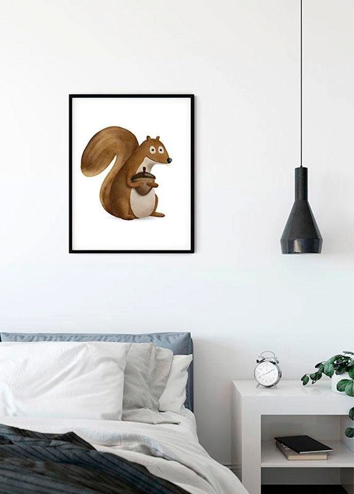 Wohnzimmer Poster St), Cute Tiere Animal Schlafzimmer, Komar (1 Squirrel, Kinderzimmer,