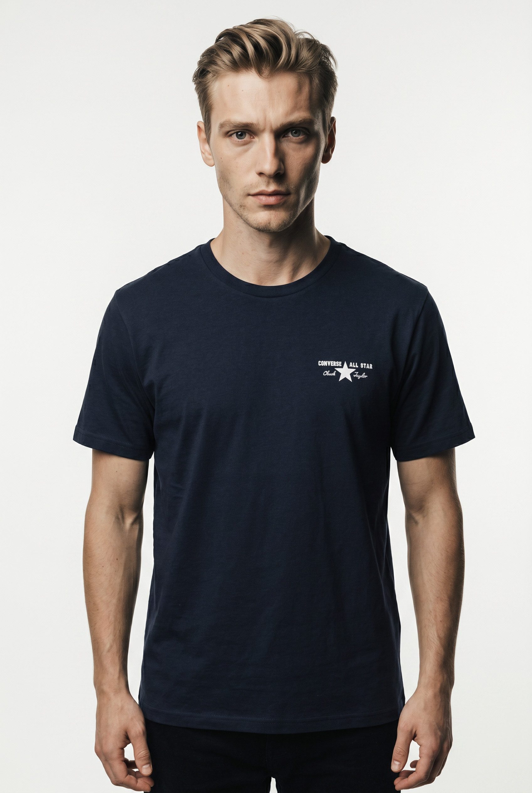 Converse T-Shirt CONVERSE LICENSE PLATE TEE Kurzarm-Design, mit Rundhalsausschnitt, aus Baumwolle