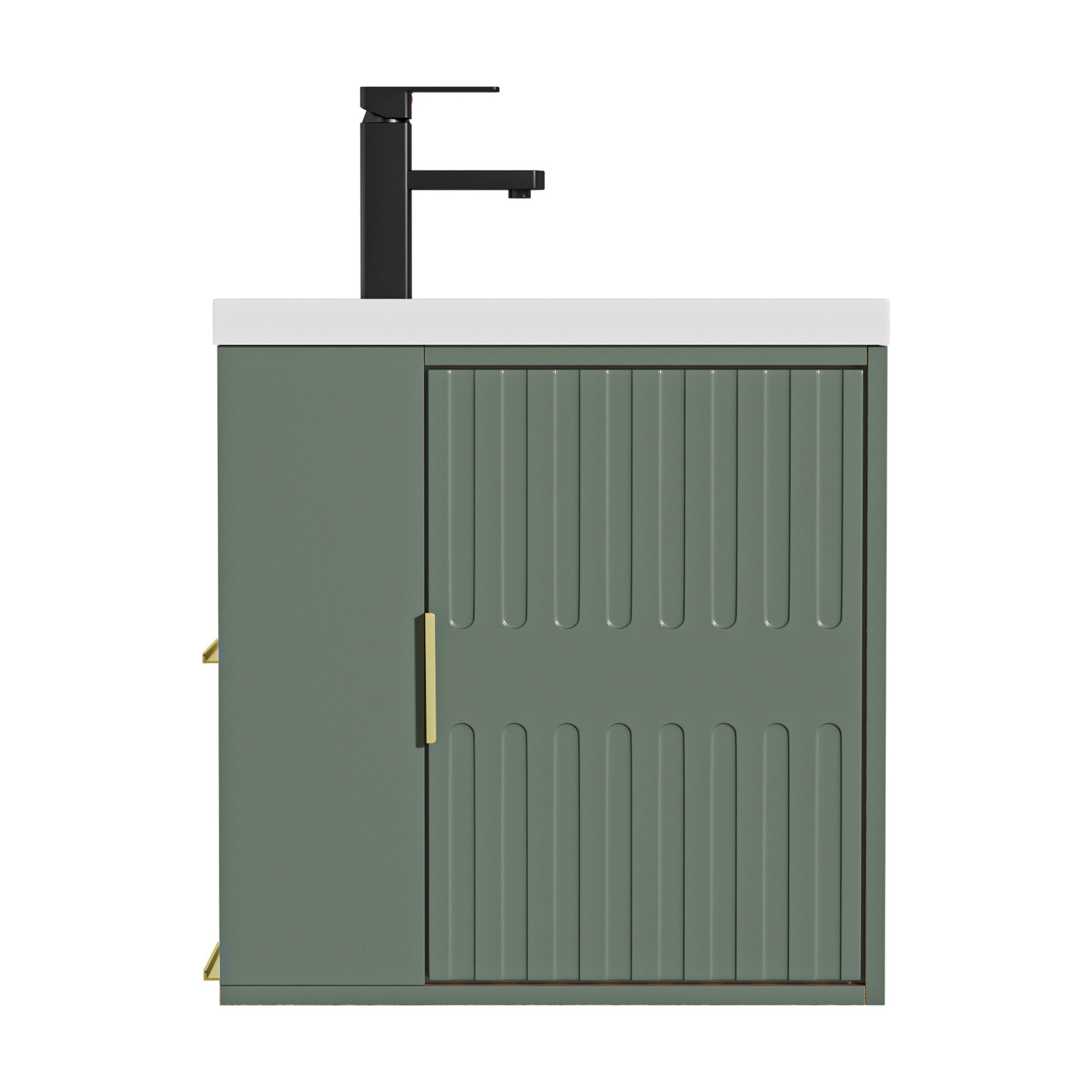 UEV Waschtisch Waschtisch mit Unterschrank (Waschtischunterschrank hängend, Waschplatz ausreichend Stauraum,Badmöbel Set für Badezimmer, Waschtisch mit Unterschrank Wasserhahn), Waschtisch mit Unterschrank hängend 50,5 cm