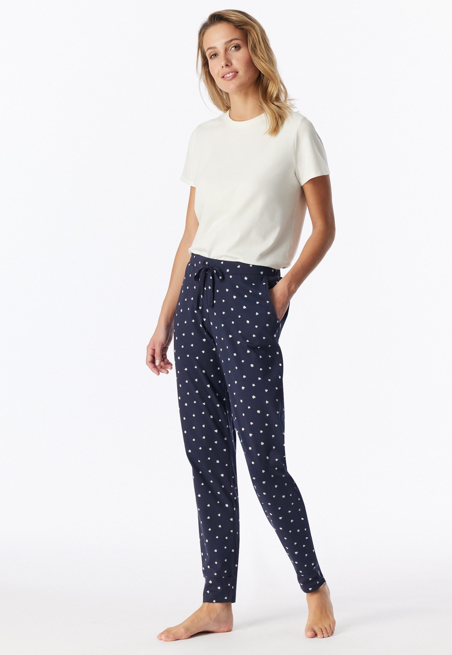 Schiesser Pyjamahose Mix + Relax Cotton-Mix, Gummizug, Bindeband, seitliche Taschen