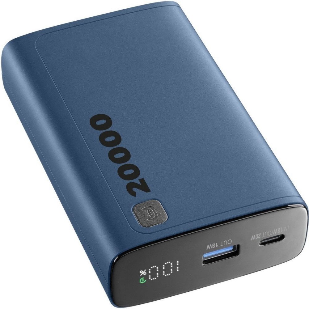Cellularline PBDISPL01PD20000B Powerbank 20.000mAh tragbar blau Powerbank