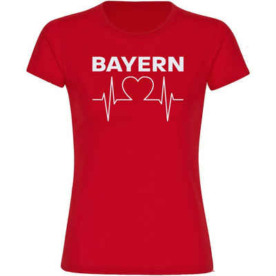 multifanshop T-Shirt Damen Bayern - Herzschlag - Frauen