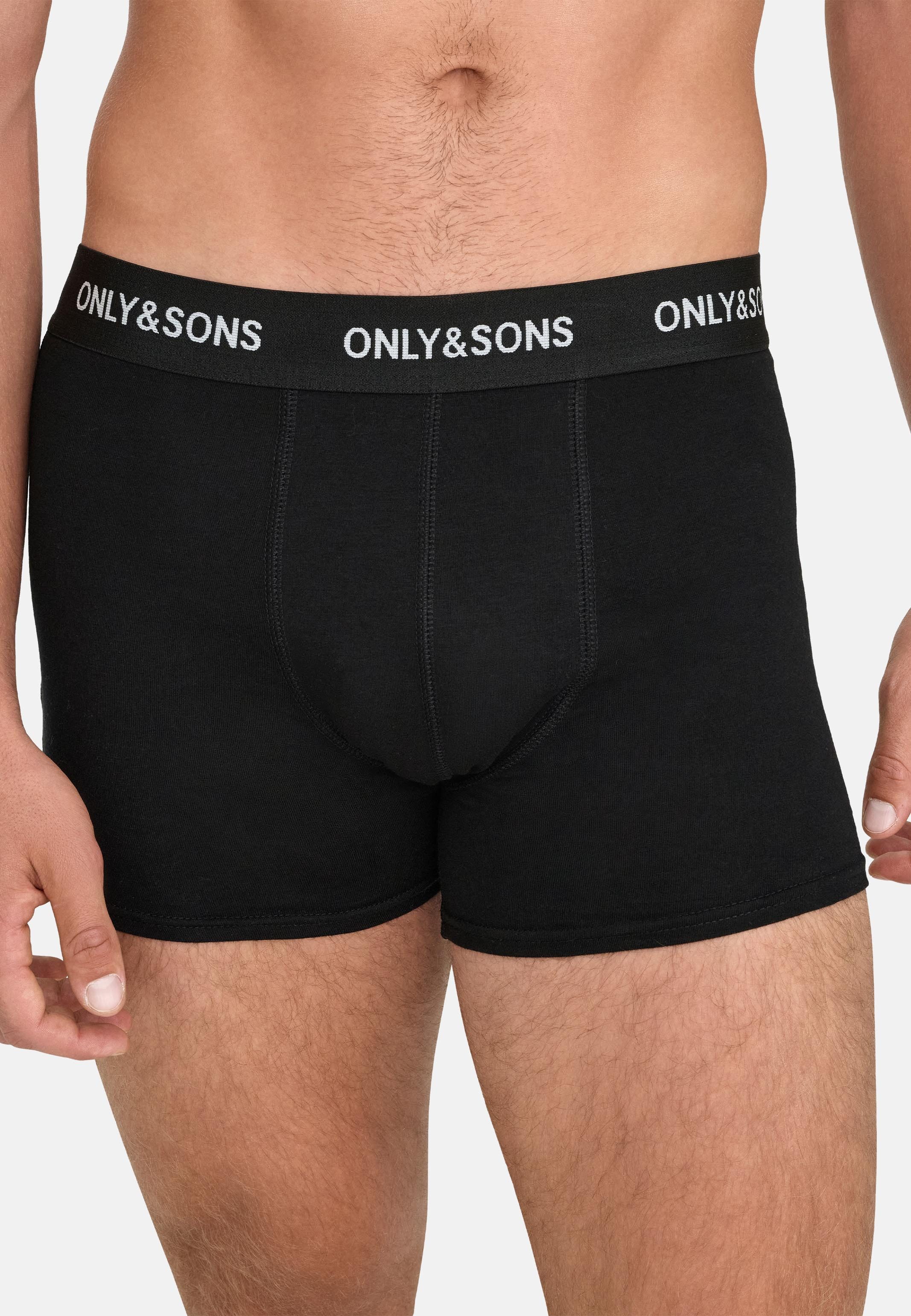 ONLY & SONS Retro Boxer 6er Pack Basic (Spar-Set, 6-St) Retro Short / Pant - Baumwolle - ohne Eingriff - Blickdicht