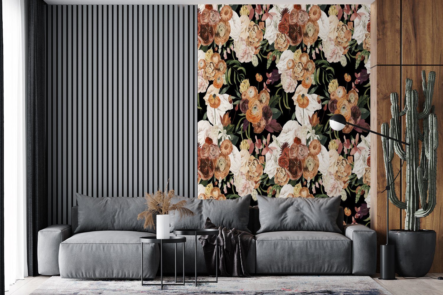 Rosen Pastell, Montagefertig Wohnzimmer, St), bedruckt, (3 Fototapete MuchoWow für - Vinyl Wandtapete - Matt, Blumen Tapete