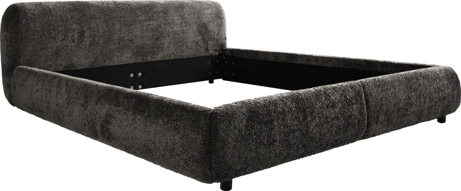 DELIFE Polsterbett Shona, Teddystoff Grau 180x200 cm