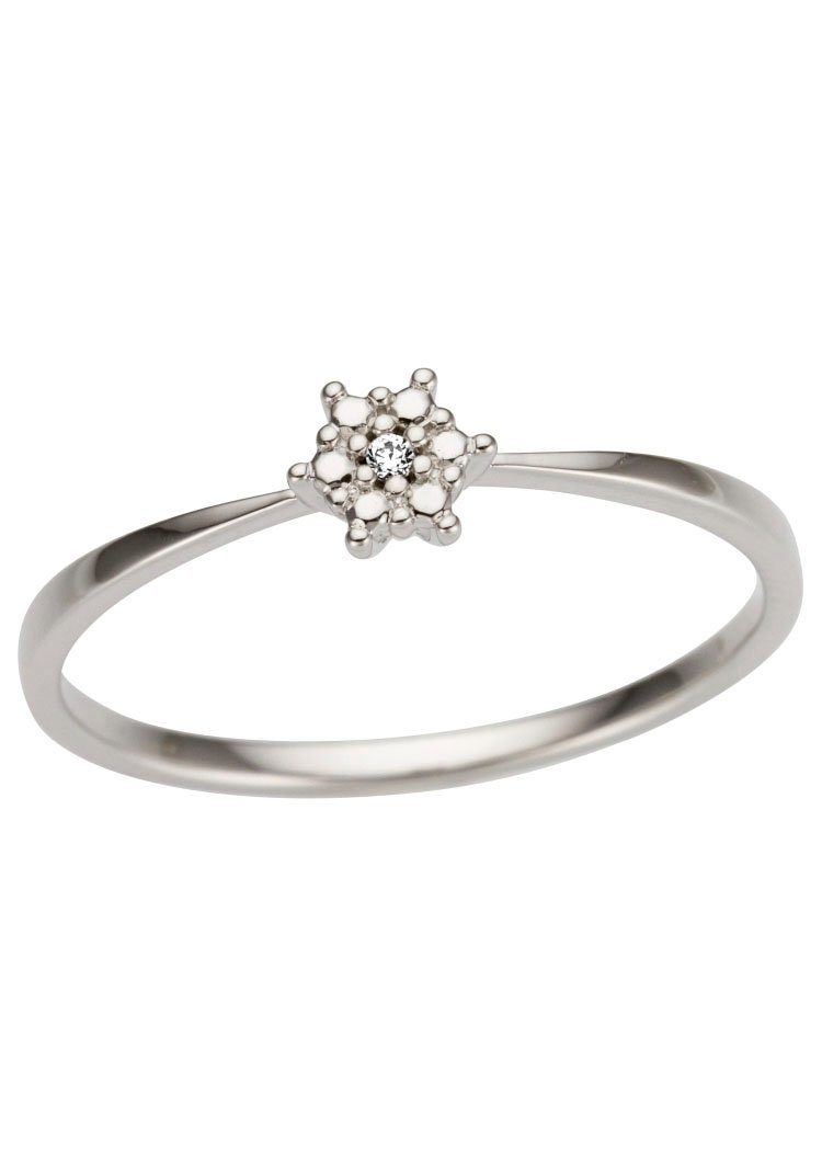 Firetti Diamantring Schmuck Geschenk Gold 333 Damenring Goldring Diamant Blume, mit Brillant