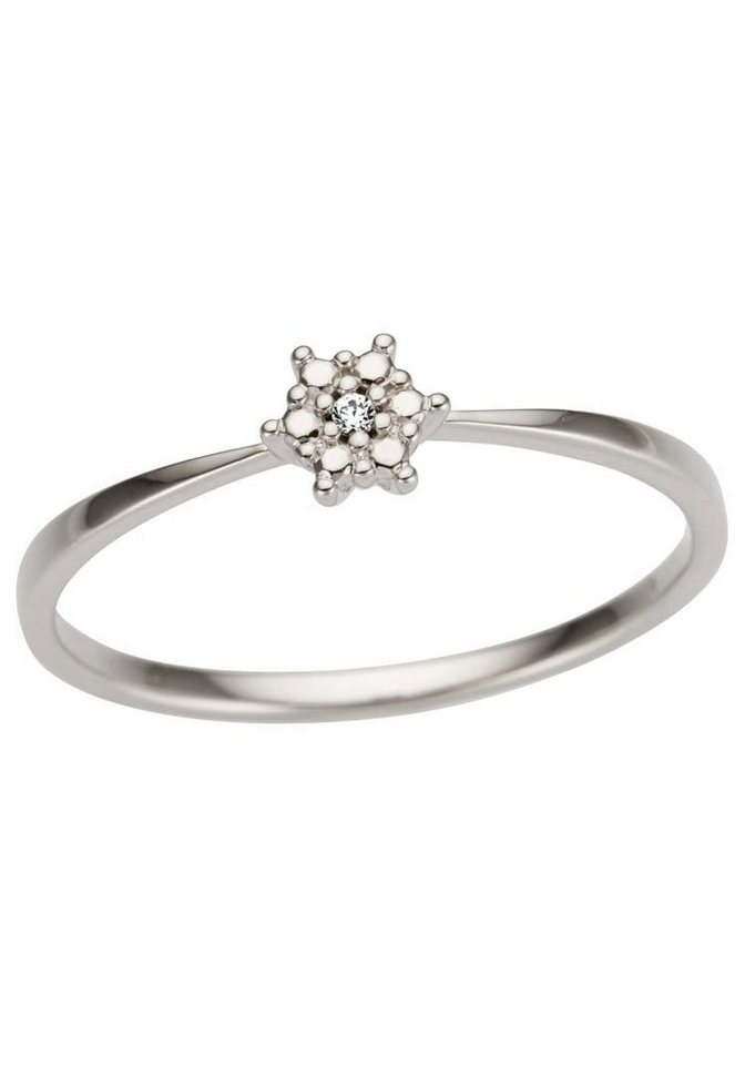 Firetti Diamantring Schmuck Geschenk Gold 333 Damenring Goldring Diamant Blume, mit Brillant