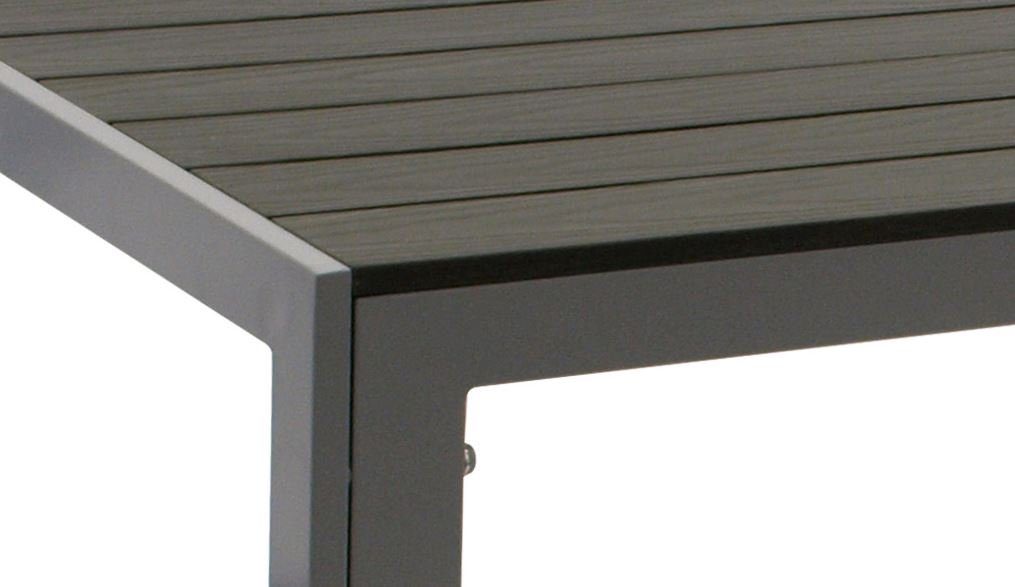 DEGAMO Gartentisch SORANO (1-St), rechteckig 70x125cm, Aluminium silbergrau + Kunstholz grau