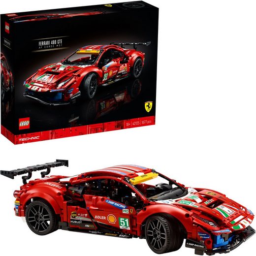 LEGO® Konstruktionsspielsteine »Ferrari 488 GTE “AF Corse #51” (42125), LEGO® Technic«, (1677 St), Made in Europe