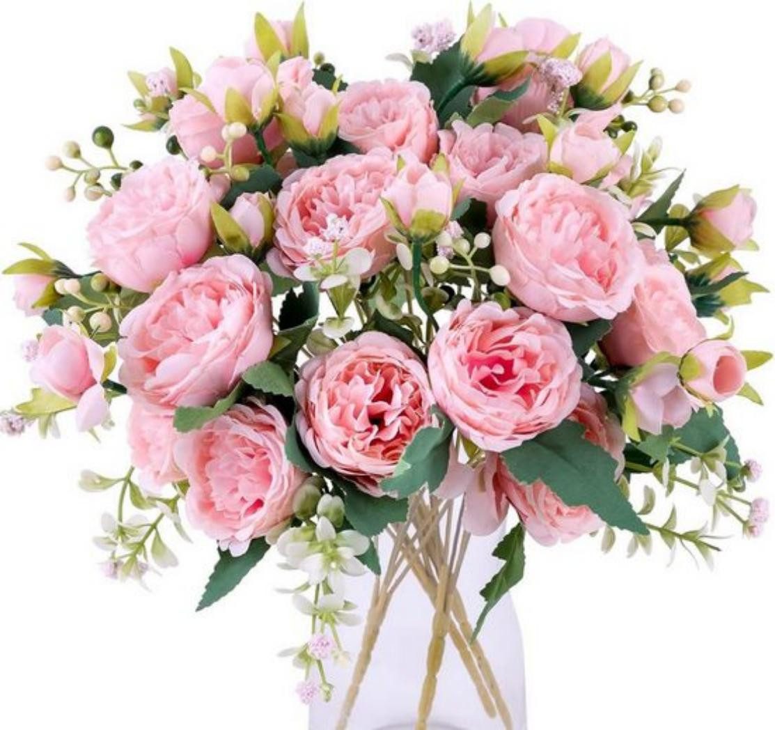 Kunstblumenstrauß Pfingstrose Künstliche Blumen Weiße Blumen günstig online kaufen