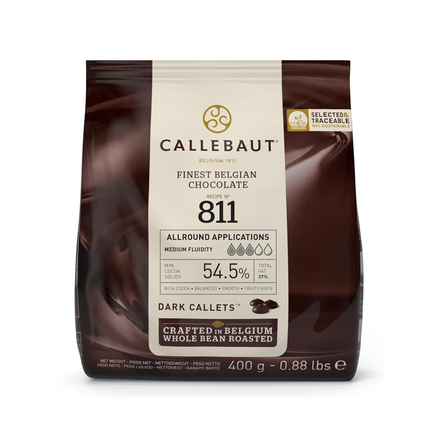 Callebaut Schokolade CALLEBAUT, Rezept No. 811, Dunkle Schokoladenkuvertüre, 1 x