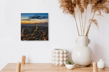 OneMillionCanvasses® Leinwandbild Paris bei Nacht beleuchtet, (1 St), Leinwand Bilder für Wohnzimmer Schlafzimmer