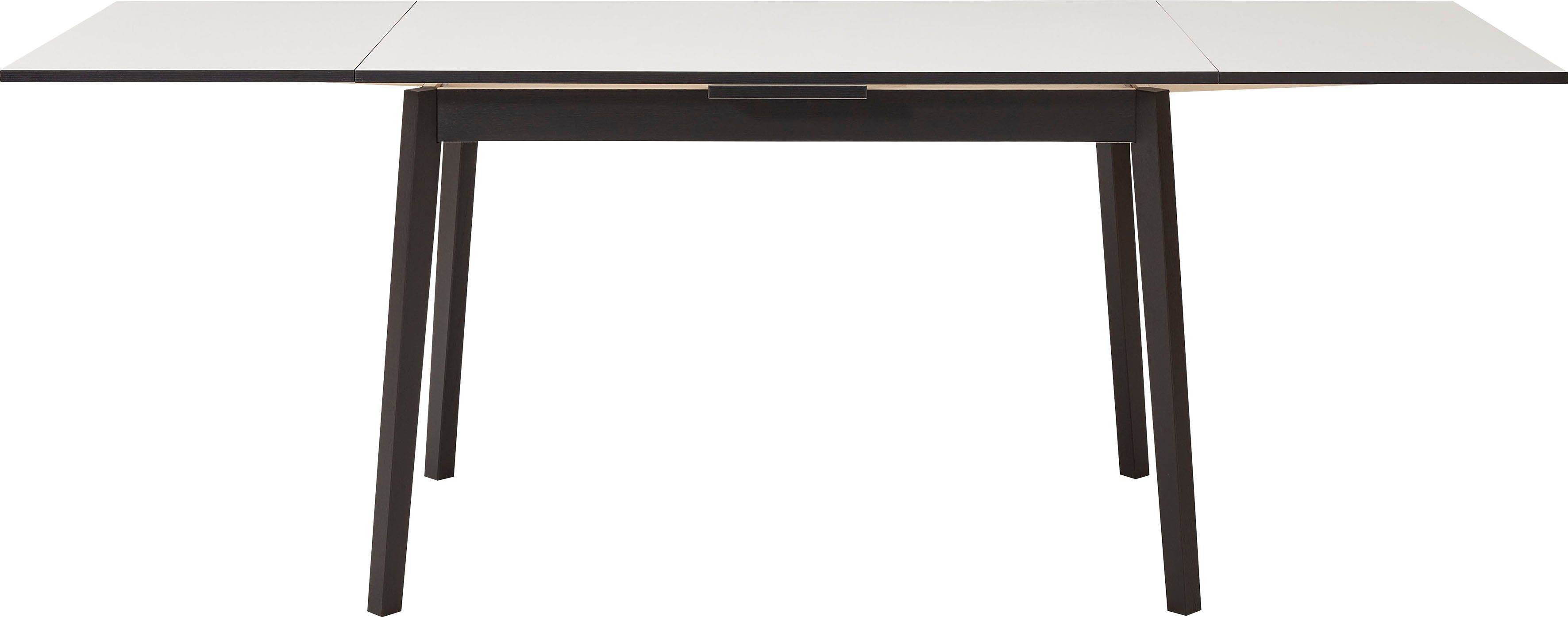 Melamin Furniture Weiß/Schwarz in Tischplatte Hammel Esstisch und Massivholz by 120(220)x80 Single, cm, Hammel aus Gestell Basic