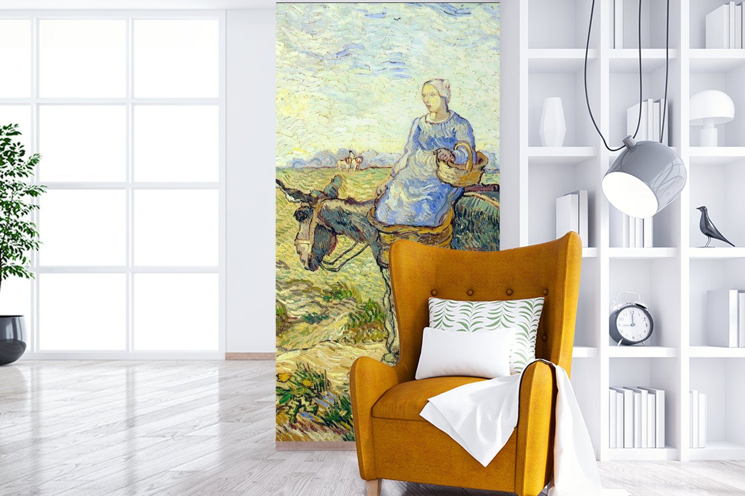 (2 Arbeit - bedruckt, Schlafzimmer Wohnzimmer Matt, Küche, Vliestapete van für Bauernpaar Fototapete geht Vincent Gogh, MuchoWow zur Fototapete St),