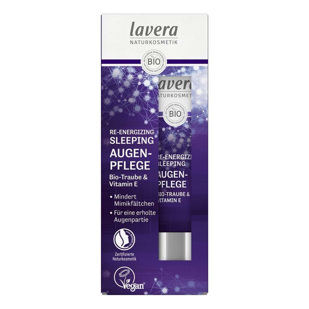 lavera Anti-Aging-Augencreme Re-Energizing - Sleeping Augenpflege Bio-Traube & Vitamin E 15ml