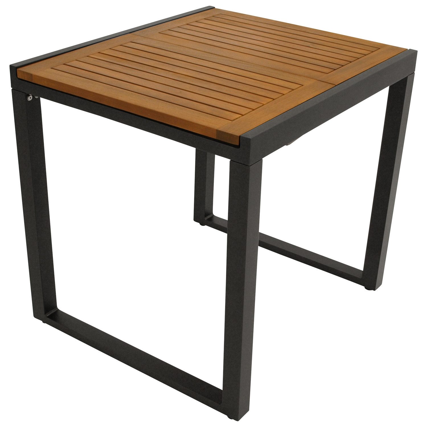 DEGAMO Gartentisch RIVELLO ausziehbar, 80/120x70cm, Alu anthrazit + Akazie geölt