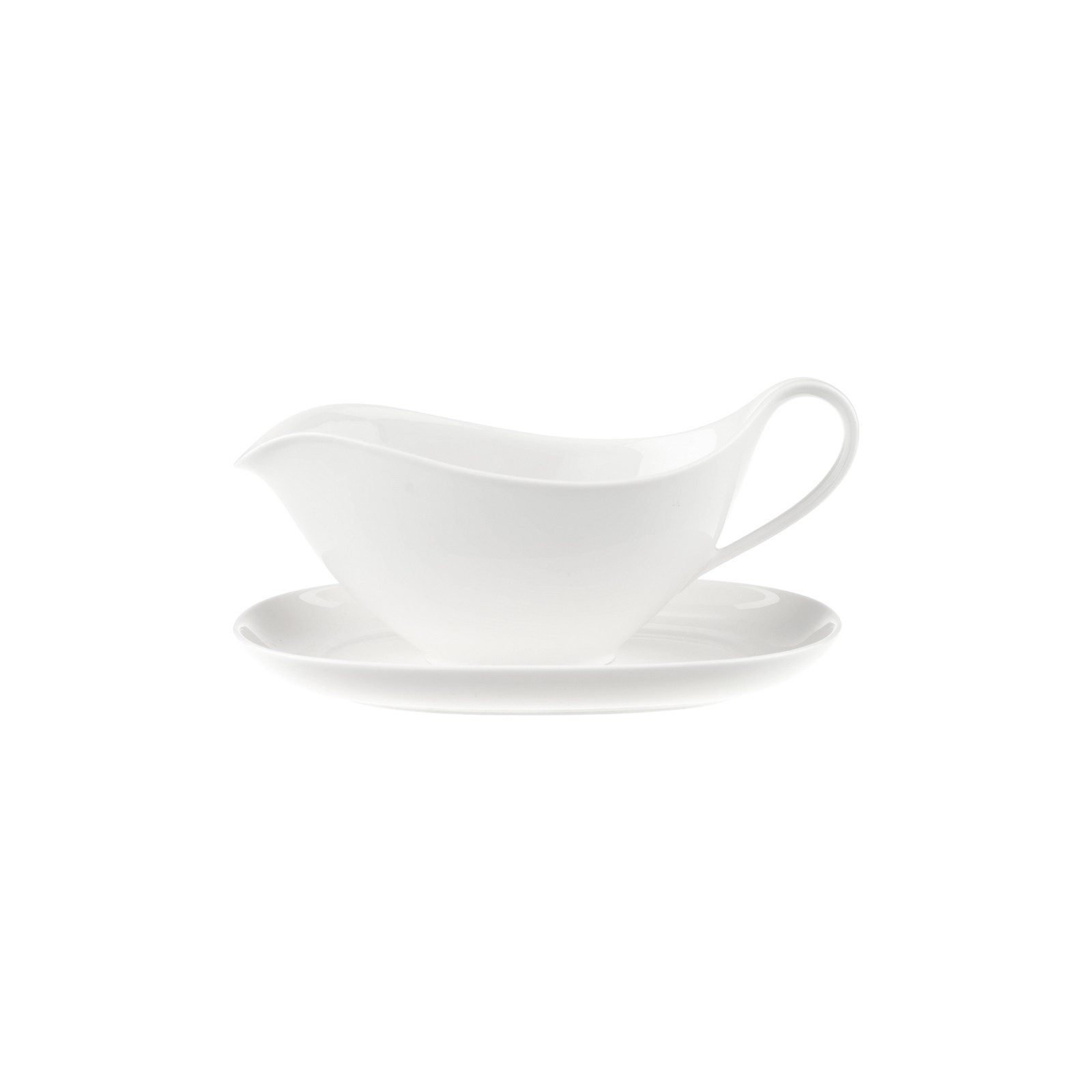 Villeroy & Boch Sauciere Anmut Sauciere mit Untertasse, Porzellan, (1x Sauciere, 1x Sauciere-Unterteil, 2-tlg)