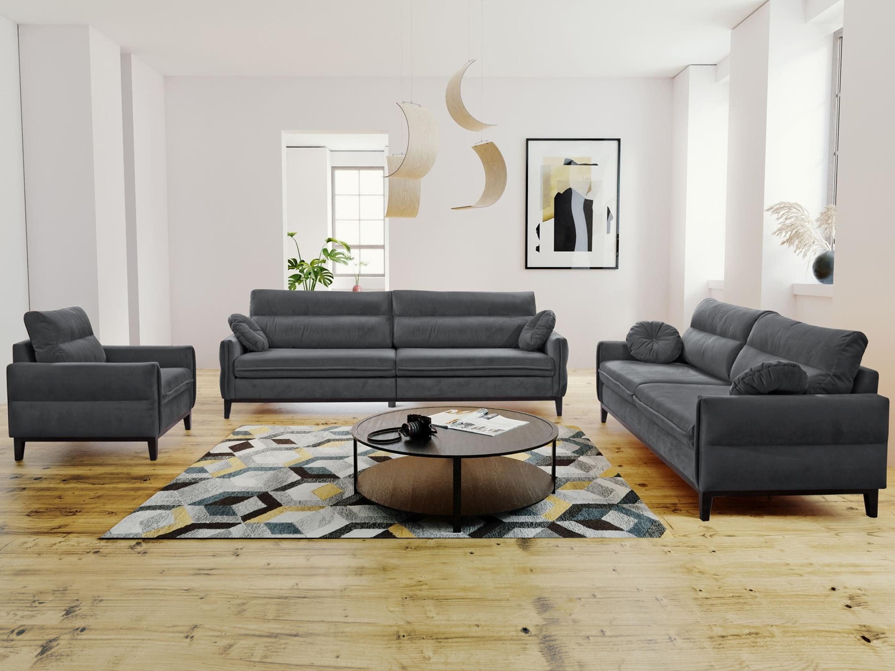 Beautysofa Polstergarnitur Belweder, (Couchgarnitur 321 Möbelset), Sofa 3-S günstig online kaufen