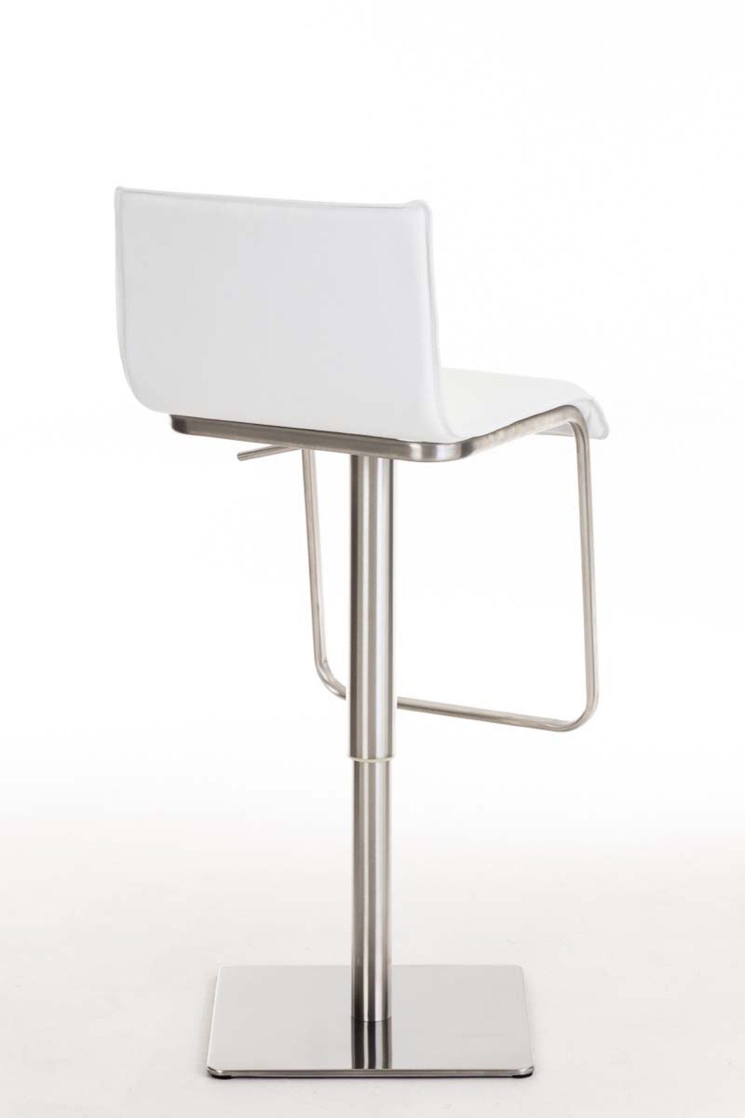 TPFLiving Barhocker Lima für - Hocker - (mit Kunstleder & höhenverstellbar Edelstahl Weiß Küche), 360° Sitzfläche: - Theke drehbar - Fußstütze