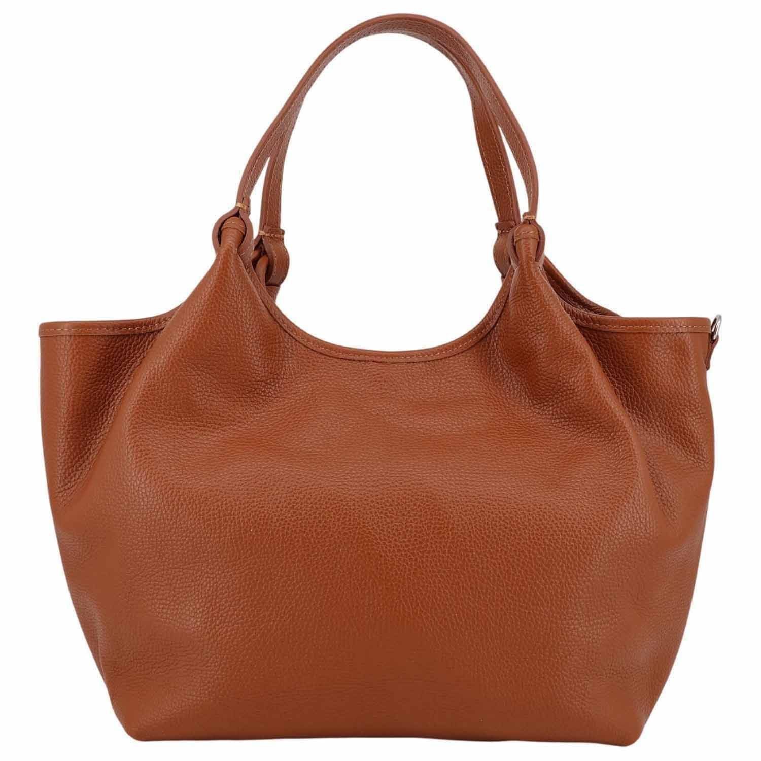 ITALYSHOP24 Shopper Made in Italy Damen Leder Tasche Tote Bag Business Handtasche Freizeit, Schultertasche Crossbody Beuteltasche Henkeltasche Ledertasche DIN-A4
