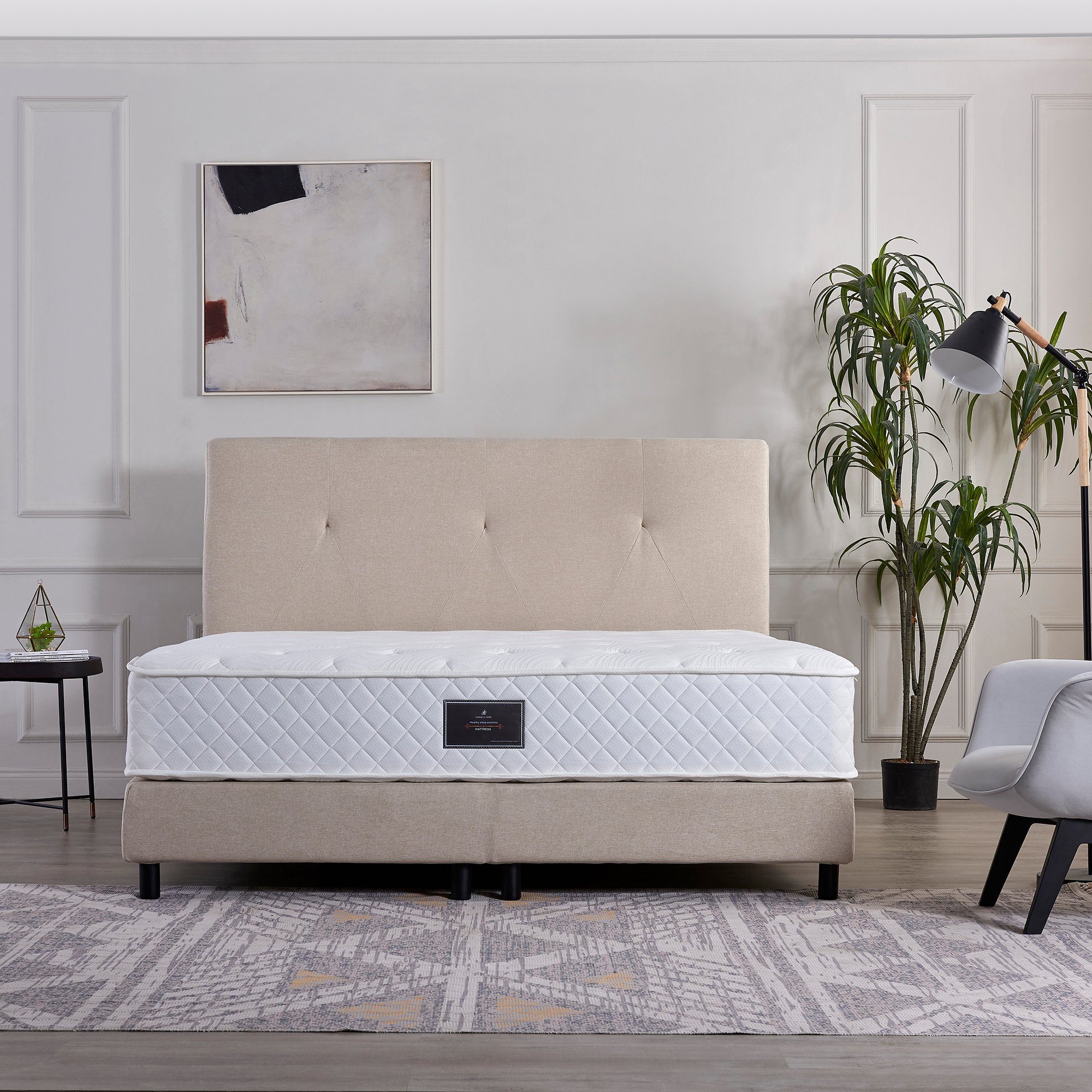 V6 Boxspringbett Modell 207 mit Taschenfederkernmatratze günstig online kaufen