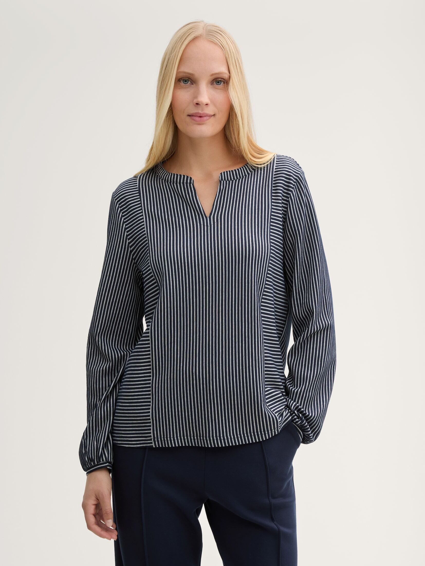 TOM TAILOR Blusenshirt Langärmlige mit V-Ausschnitt günstig online kaufen
