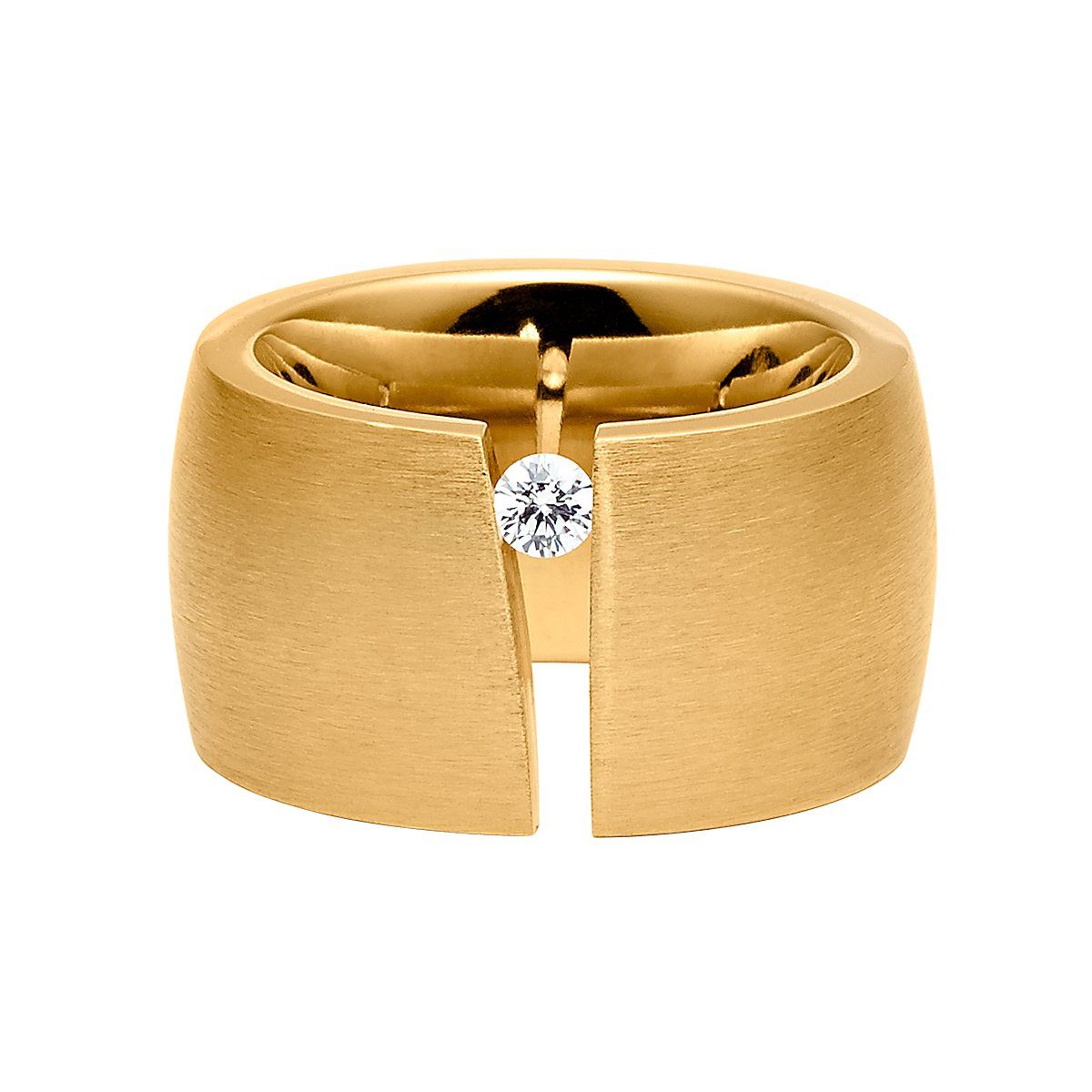 Stein Heideman Gold Fingerring weiss farbig Geschenkverpackung), Aditus Damenring inkl. 1-tlg., (Ring, mit oder
